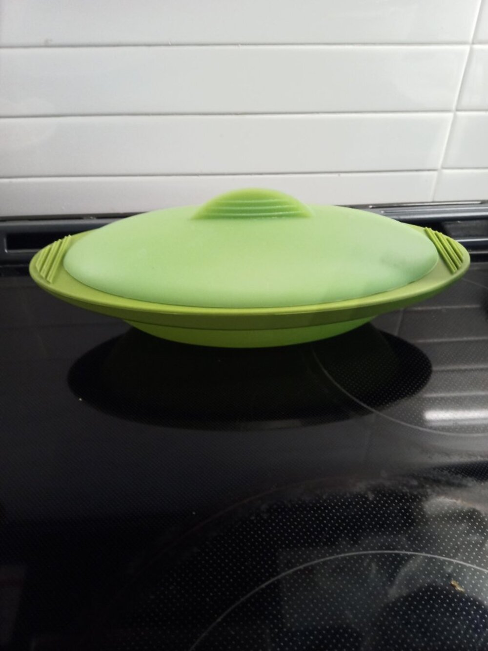 Green Oval Microwave Silicone Steam Cooker, Orka by Mastrad
